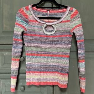 Free People Colorful Striped Sweater